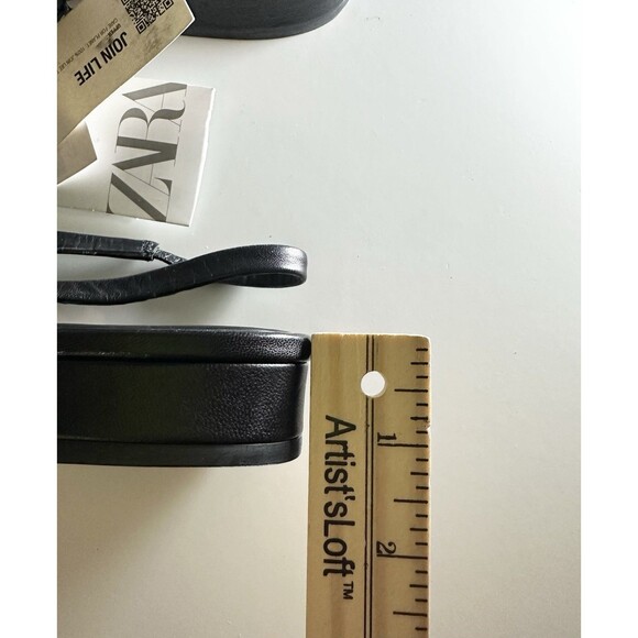 ZARA Black Leather Slingback Pointed Toe Mules Buckle Women Heels US 8 EU 39 NEW - Picture 14 of 14